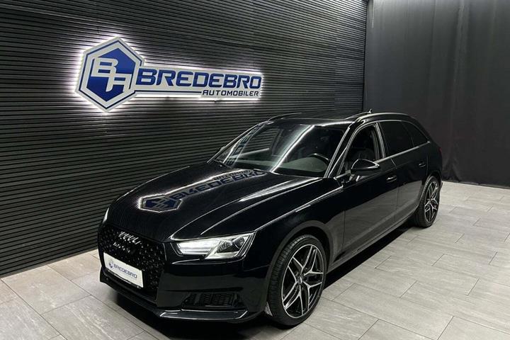 Sort Audi A4 fra 2018 set udefra