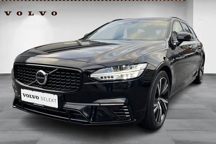 Sort Volvo V90 fra 2021 set udefra