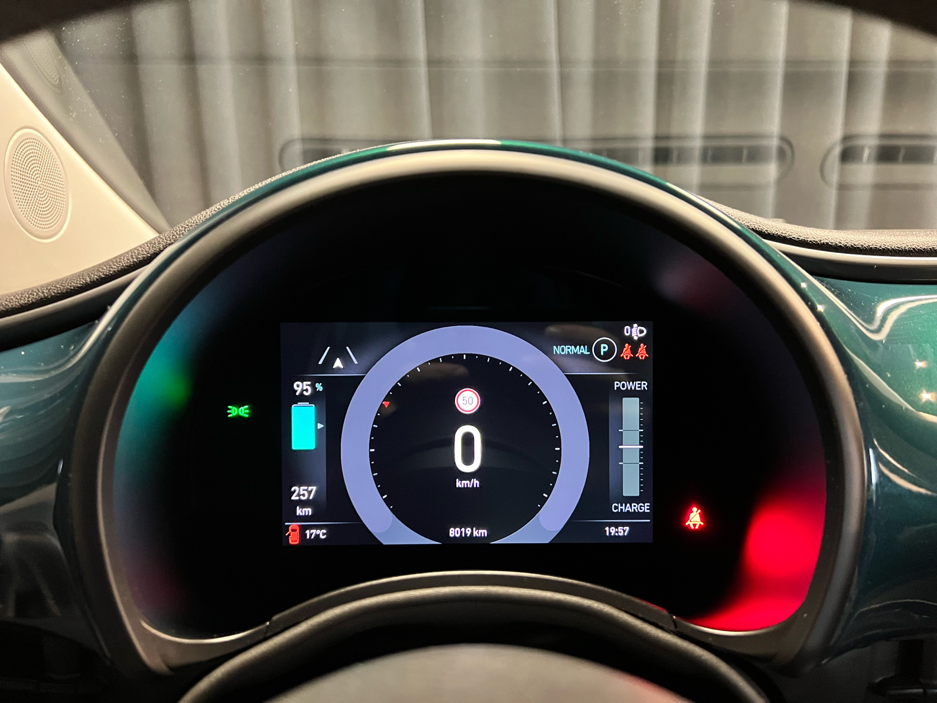 Grøn Fiat 500e fra 2023