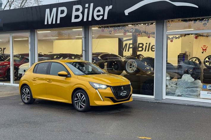 Gul Peugeot 208 fra 2021