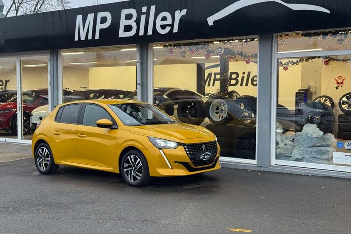Gul Peugeot 208 fra 2021