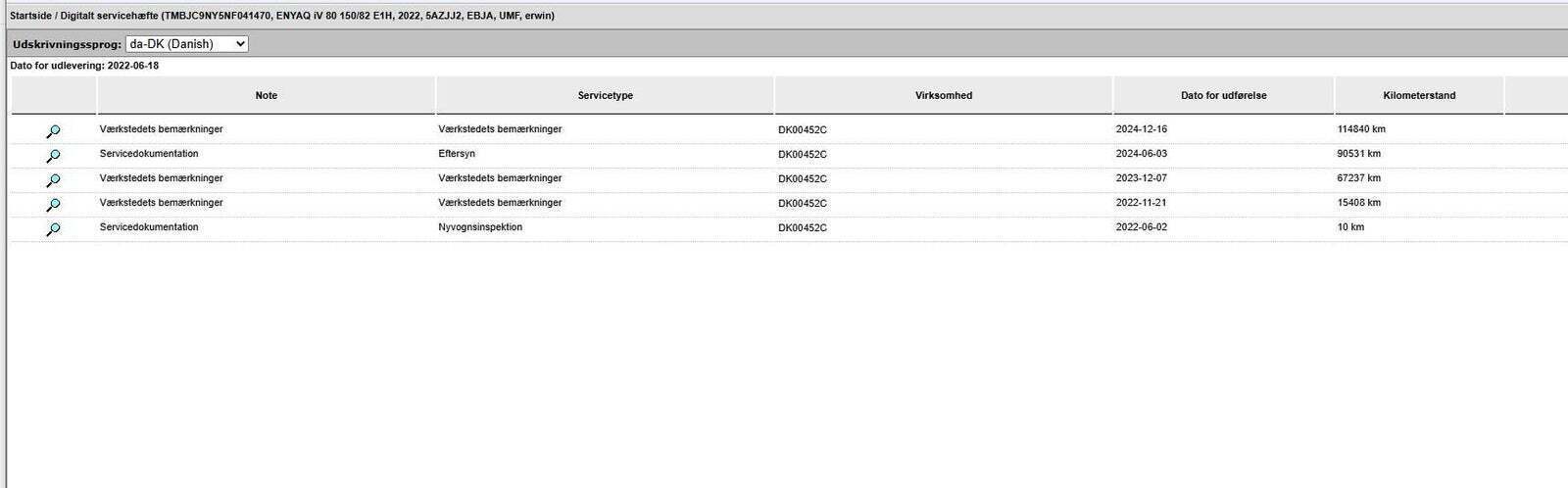 Blå Skoda Enyaq fra 2022