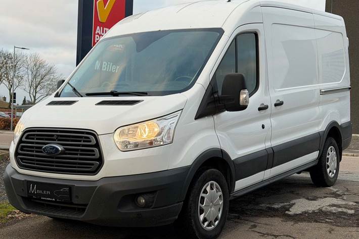 Hvid Ford Transit 350 L2 Van fra 2019 set udefra