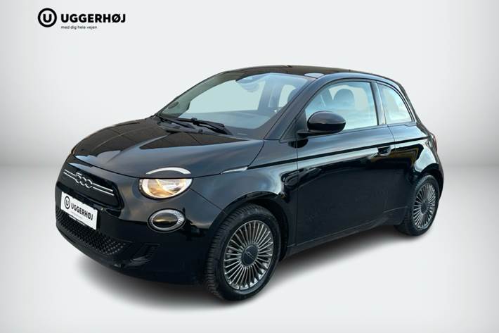 Sort Fiat 500e fra 2021 set udefra