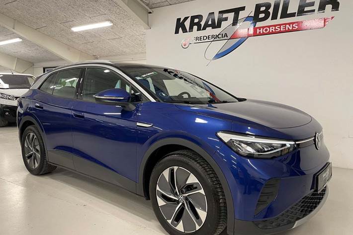 Blå VW ID.4 fra 2021 set udefra