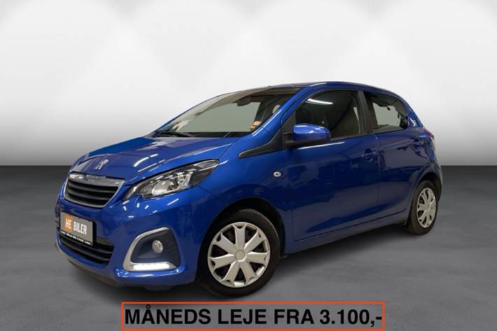 Blå Peugeot 108 fra 2019 set udefra