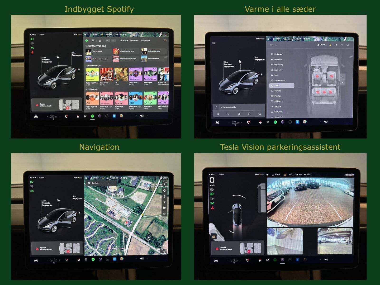 Grå Tesla Model 3 fra 2021