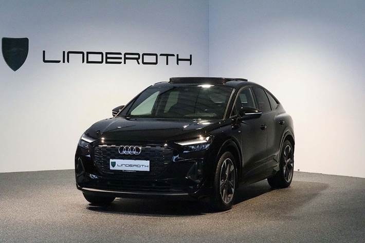 Sort Audi Q4 e-tron fra 2023 set udefra