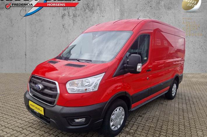 Rød Ford Transit 350 L2 Van fra 2021 set udefra