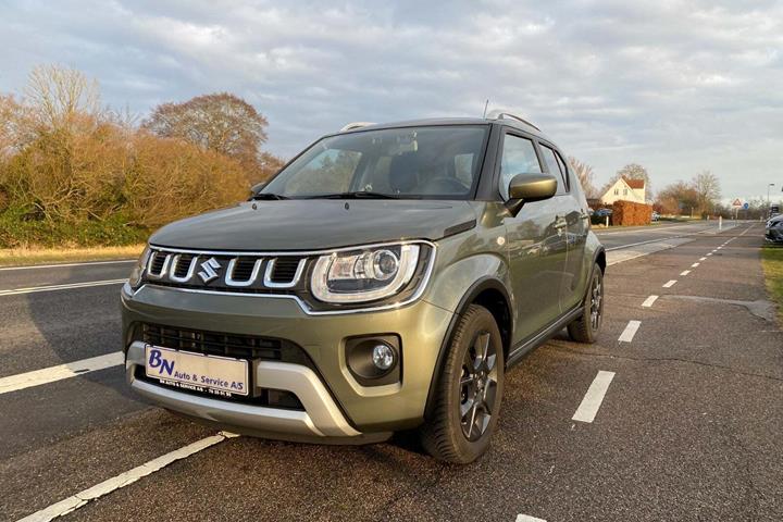 Grøn Suzuki Ignis fra 2024 set udefra