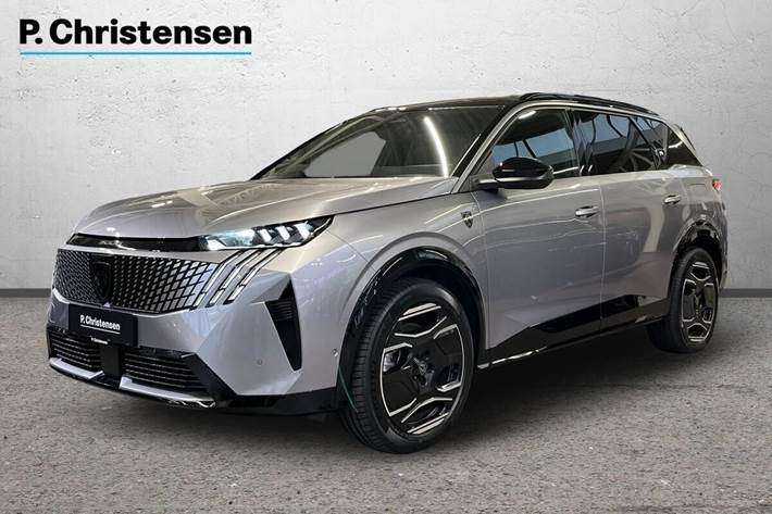 Grå Peugeot e-5008 fra 2024 set udefra