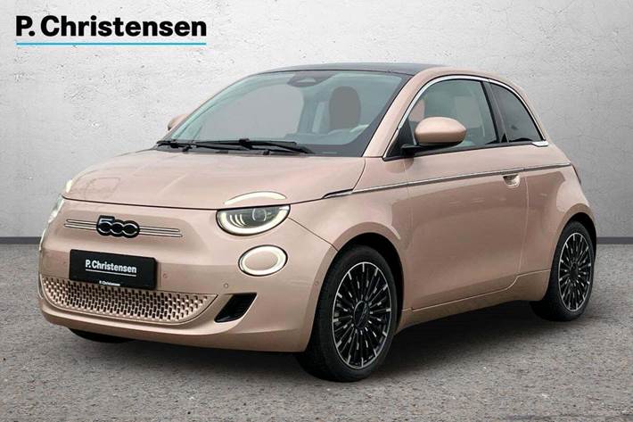 Grå Fiat 500e fra 2023 set udefra