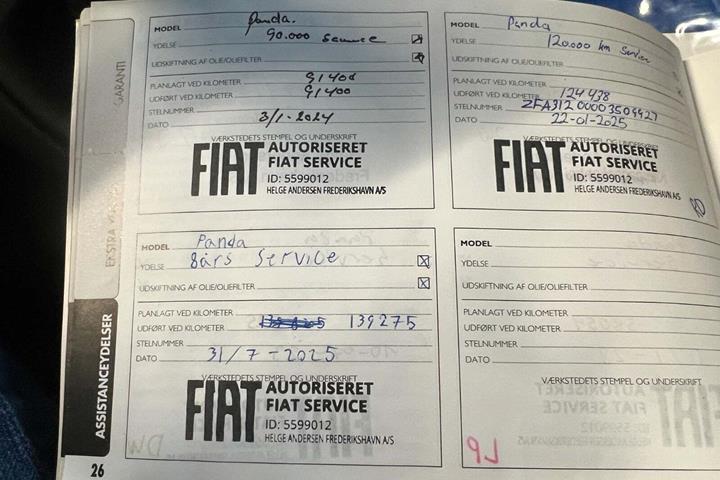 Sølv Fiat Panda fra 2017 set udefra
