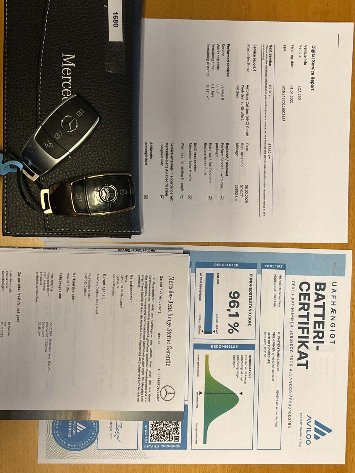 Hvid Mercedes EQA250 fra 2021