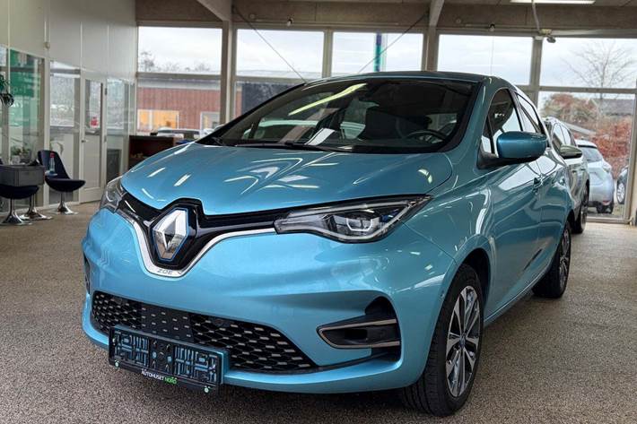 Blå Renault Zoe fra 2020 set udefra