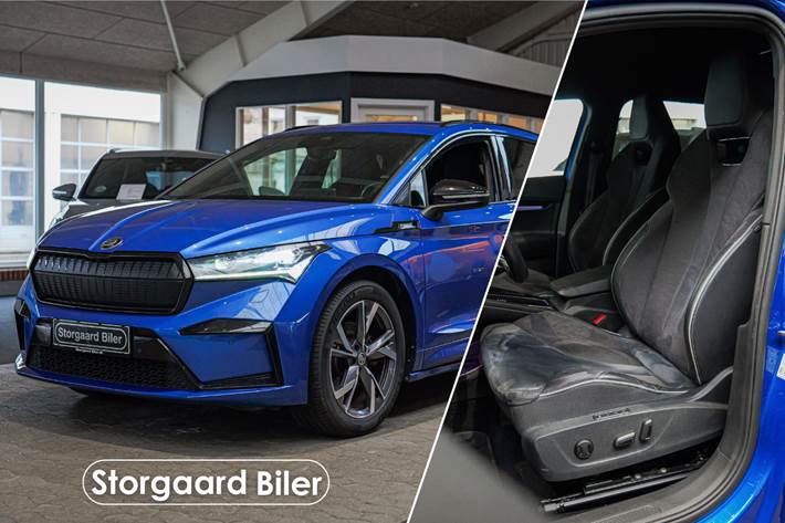 Blå Skoda Enyaq fra 2023