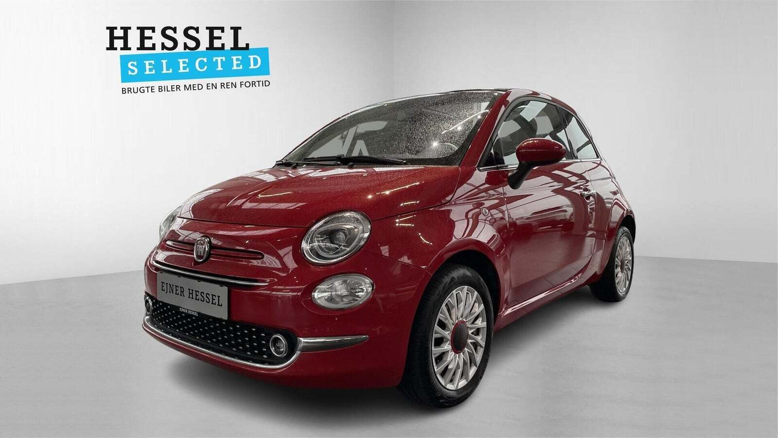 Rød Fiat 500C fra 2021
