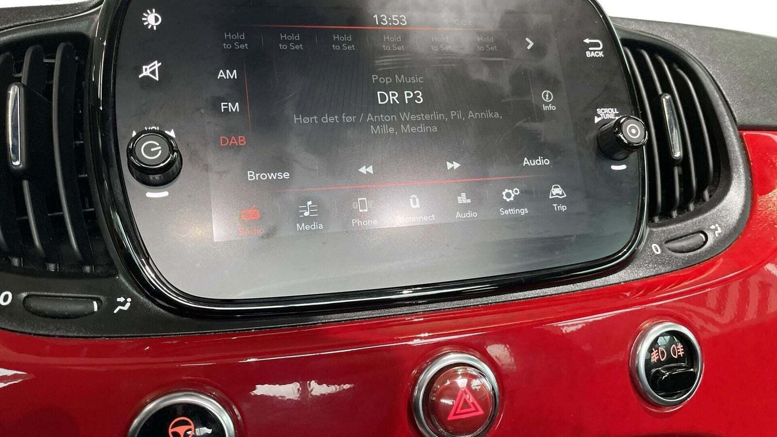 Rød Fiat 500C fra 2021