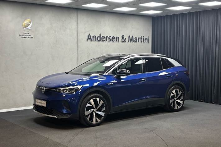 Blå VW ID.4 fra 2021 set udefra