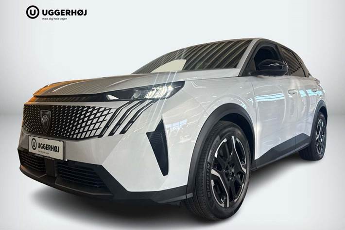 Hvid Peugeot e-3008 fra 2025 set udefra