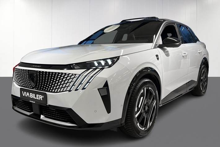 Hvid Peugeot e-3008 fra 2024 set udefra