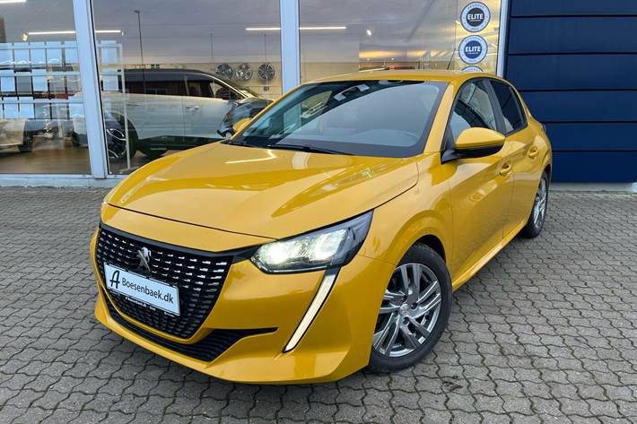 Gul Peugeot 208 fra 2021