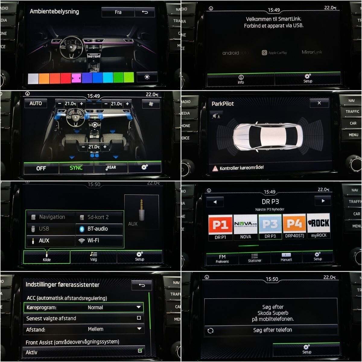 Sort Skoda Superb fra 2017