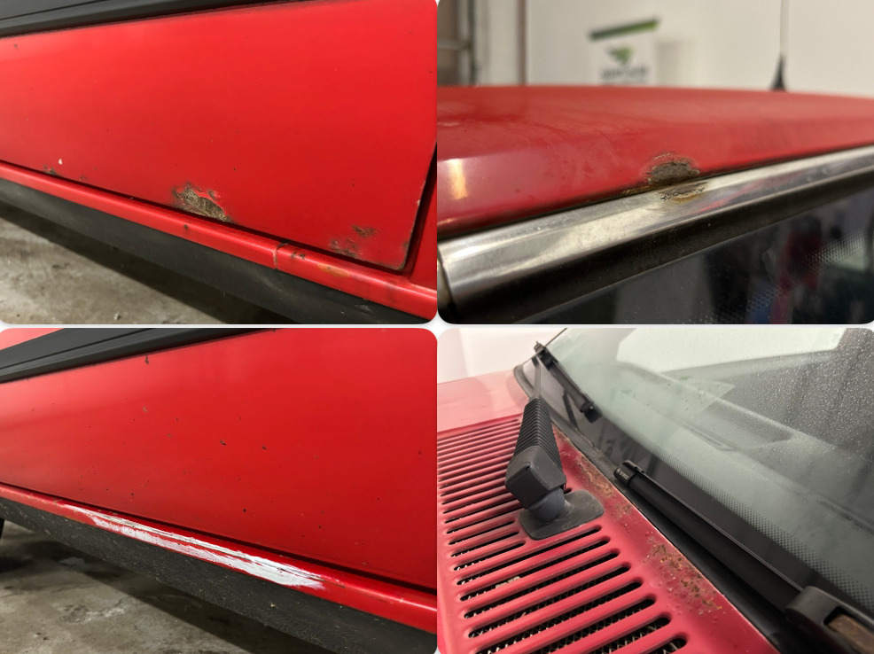 Rød Volvo 740 fra 1990