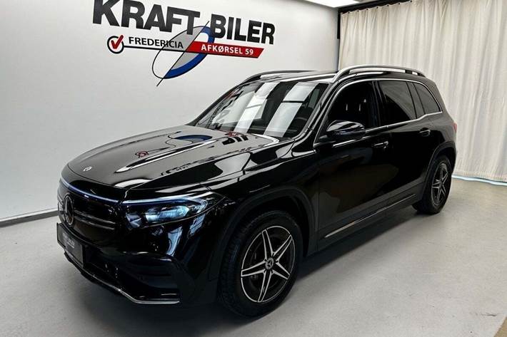 Sort Mercedes EQB350 fra 2023 set udefra