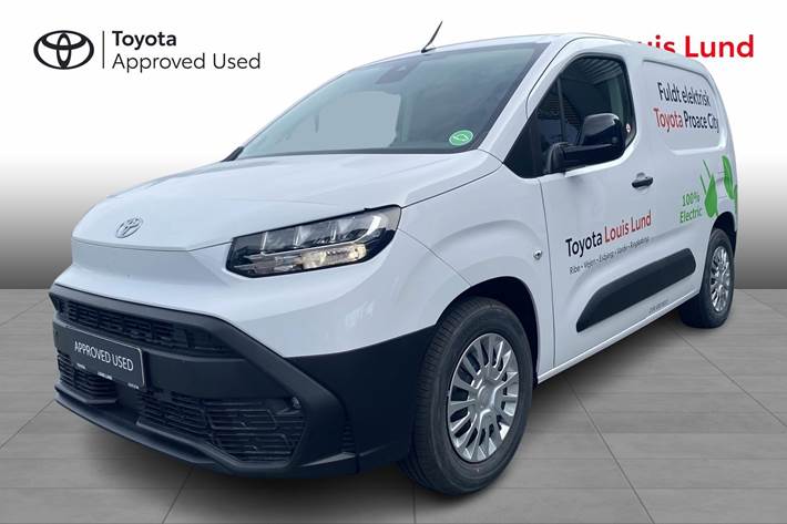 Hvid Toyota Proace City Electric fra 2025 set udefra