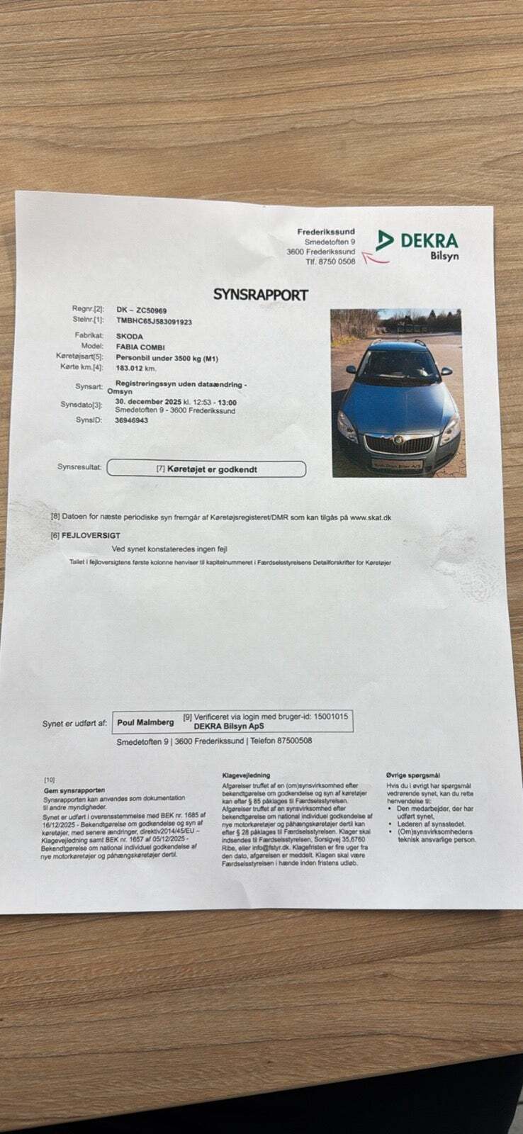 Blå Skoda Fabia fra 2008