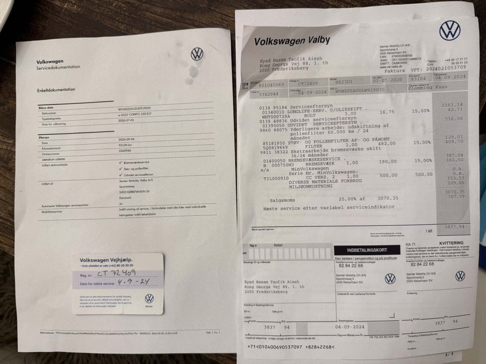 Grå VW e-Golf VII fra 2020
