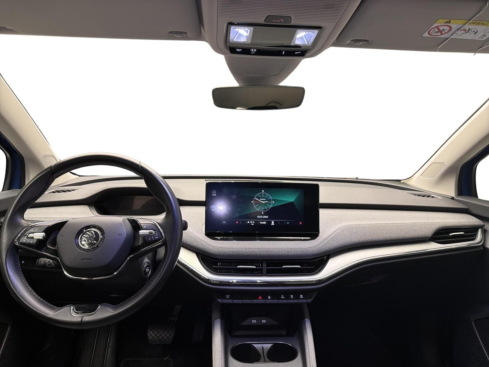 Blå Skoda Enyaq fra 2023