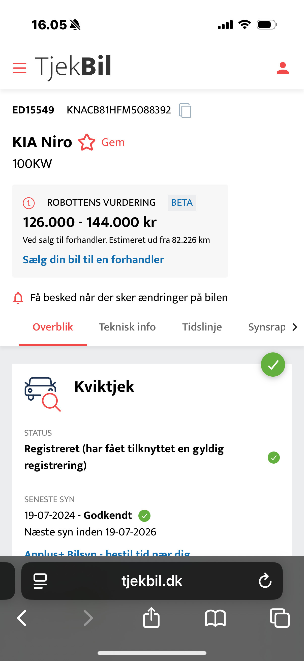 Hvid Kia e-Niro fra 2021