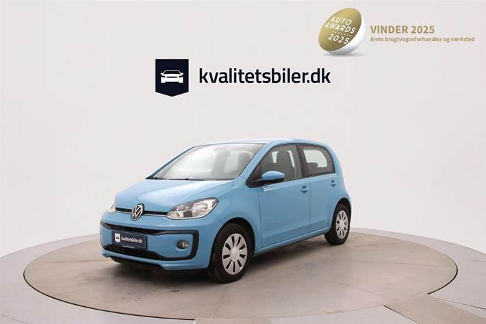 Blå VW up fra 2020 set udefra