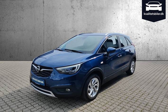 Blå Opel Crossland X fra 2020 set udefra