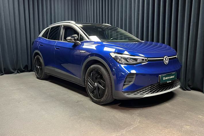 Blå VW ID.4 fra 2021 set udefra