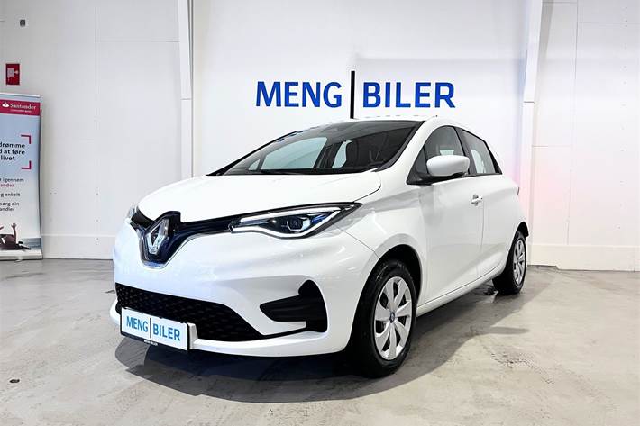 Hvid Renault Zoe fra 2020 set udefra