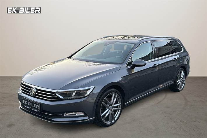 Sort VW Passat fra 2017 set udefra