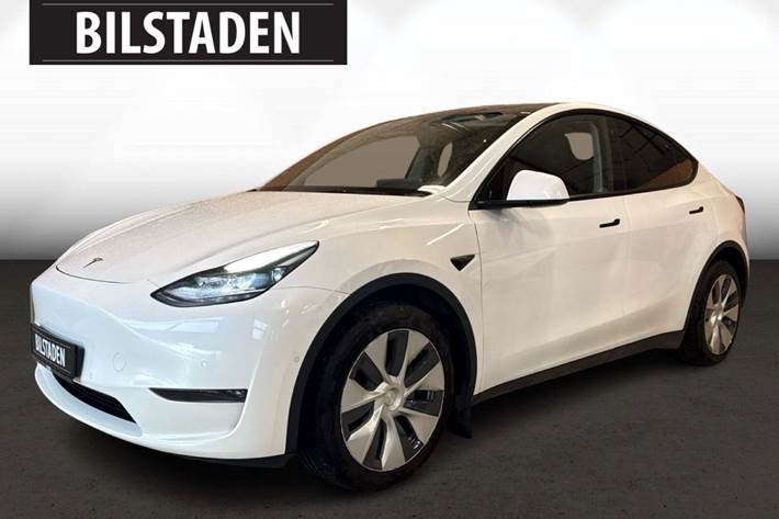 Hvid Tesla Model Y fra 2021 set udefra