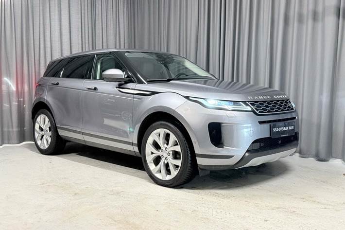 Grå Land Rover Range Rover evoque fra 2020 set udefra