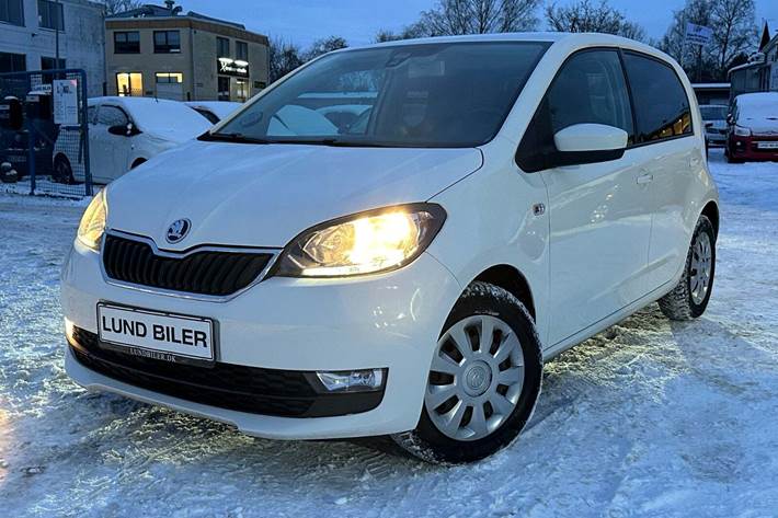 Hvid Skoda Citigo fra 2019 set udefra