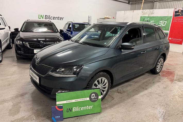 Grå Skoda Fabia fra 2015 set udefra