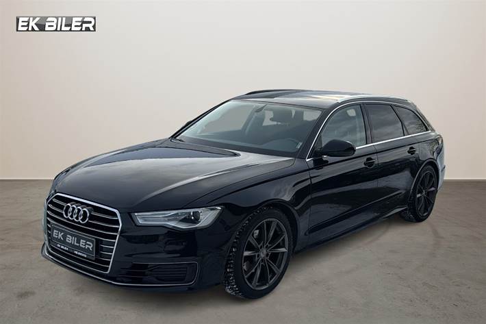 Sort Audi A6 fra 2015 set udefra