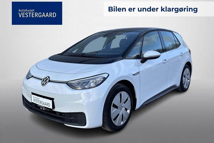 Hvid VW ID.3 fra 2023 set udefra