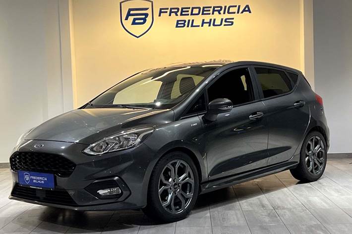 Grå Ford Fiesta fra 2019 set udefra