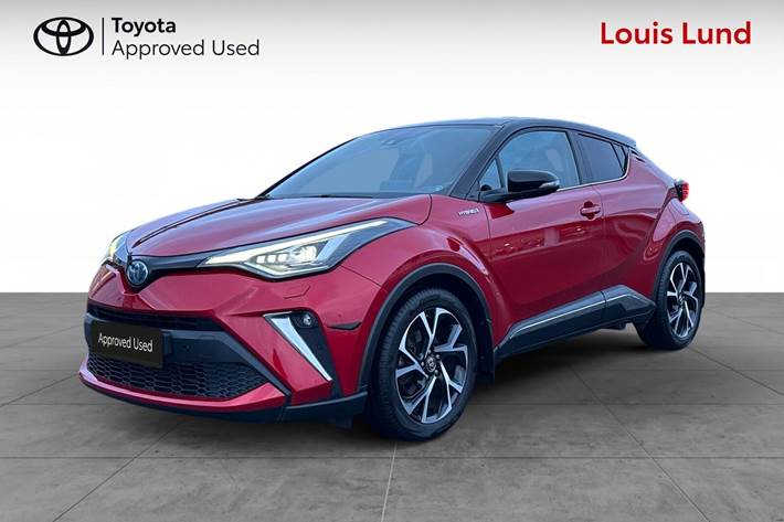 Rød Toyota C-HR fra 2020 set udefra