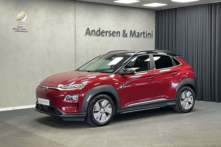 Rød Hyundai Kona fra 2020 set udefra
