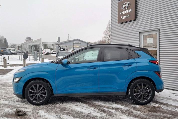Blå Hyundai Kona fra 2021
