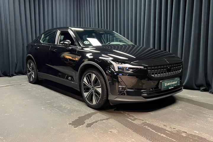 Sort Polestar 2 fra 2023 set udefra